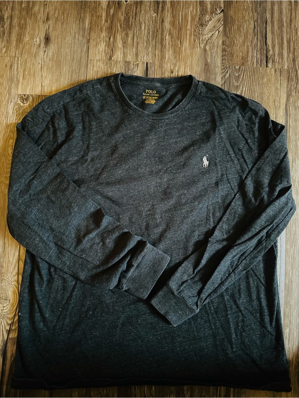 Polo by Ralph Lauren Long-Sleeve Crewneck Shirt - Dark Charcoal